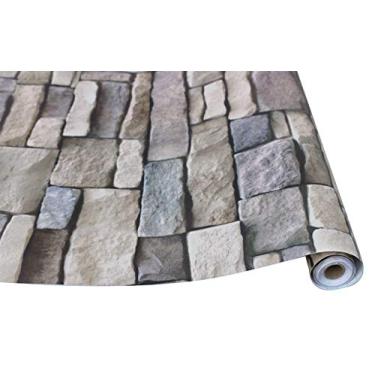 Imagem de APPIOK Papel de parede de pedra de tijolo descascar e colar papel de parede autoadesivo imitação texturizado parede de pedra aparência rústica tijolo papel de parede removível para decoração de casa