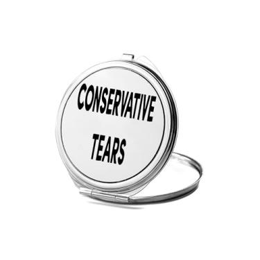 Imagem de SpreadPassion Espelho compacto de lágrimas conservadoras, presente de lágrimas conservadoras, espelho fotográfico de lágrimas conservadoras, espelho de maquiagem de viagem, espelho pequeno de mão,