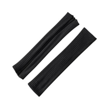 Imagem de Fenteer Capa de braço para cadeira de escritório, almofada de braço com zíper, substituição de elevação de braço lavável, protetores ergonômicos removíveis, Preto