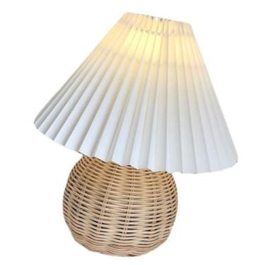 Imagem de Abajur Pequeno Abajur Mini Abajur Plissado Design Vintage Aparência Aprimorada Luz Suave Abajur Adequado para Os Olhos Ampla Aplicação para Cabeceira, Mesa de Cabeceira, Quarto