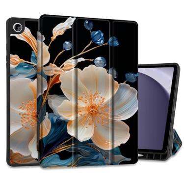 Imagem de MEEgoodo Capa para Samsung Galaxy Tab A9 Plus de 11 polegadas 2024 2023 com suporte para caneta S, capas para tablet inteligente A9+ com suporte de três dobras de couro + capa traseira de TPU macio +