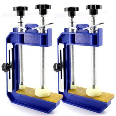 Imagem de 2 peças braçadeira de esquadria de 45° granito pedra mármore braçadeira de emenda de bancada ferramentas de instalação para granito, pedra, instalação de laje de mármore (2 peças - leve-25,4 cm)