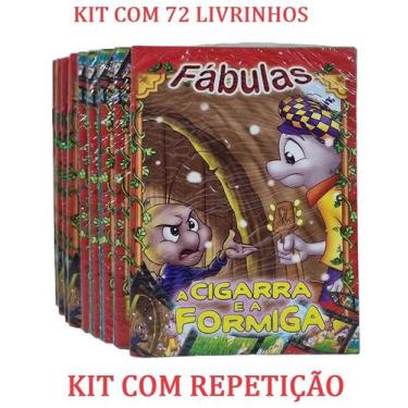 Imagem de 72 Livros Fábulas História  Atacado Lembrancinha De Aniversário C/ Rep