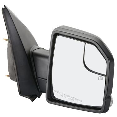 Imagem de ZAPOSTS Substituição do espelho retrovisor lateral adequado para Ford F-150 2015-2017. Aquecimento elétrico. Dobrável manual. Luz de seta. Luz de poça. Espelho de porta lateral do passageiro. 9 pinos