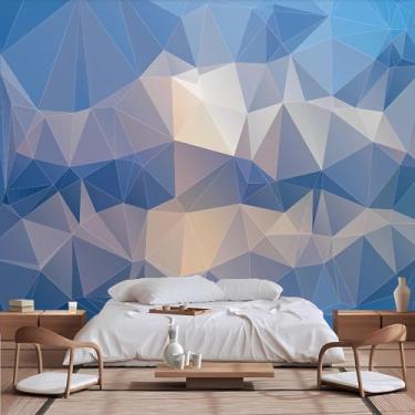 Imagem de Lcythiazole Papel de parede geométrico de tamanho personalizável - papel de parede geométrico 3D, autoadesivo removível para quarto de criança