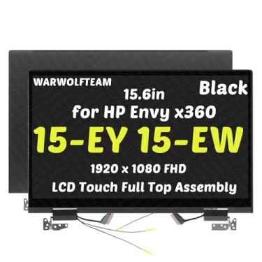 Imagem de WARWOLFTEAM Compatível com HP Envy x360 15-EY 15Z-EY 15-EY1010NR 15-EY1045CL N40697-001 tela LCD digitalizador substituição cabo dobradiças montagem de topo completo 39.6 cm 1920 x 1080 FHD (preto)