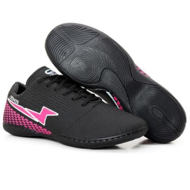 Imagem de Tênis Futsal Quadra Cr Cronos Adulto Sola Costurada Masculino Feminino Confortáveç (Preto/Rosa, BR, Adulto, Numérico, 39)