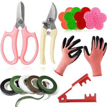 Imagem de Retainbre 13Pcs Rose Stripper Ferramenta Removedora De Espinhos Tesouras De Poda De Jardim Kit De Tesouras Ferramenta Para Descascar Folhas Luvas Florais E Fita Floral Para Jardinagem Ao Ar Livre