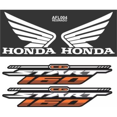 Imagem de Adesivo Moto Cg Start 160 Faixa Lateral Resinado Laranja - Resitank
