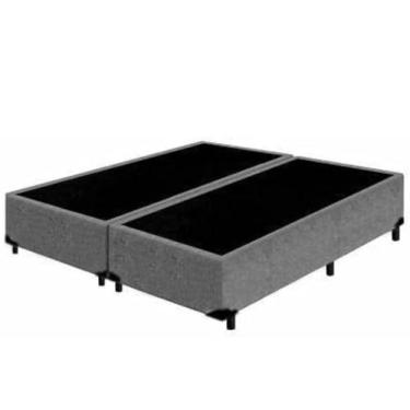 Imagem de Cama Base King Bipartido Blindado Suede Cinza - Real Comfort Estofados