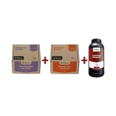 Imagem de Kit = 1kg Fosfato De Manganês + 1kg Percloreto De Ferro + 1 Kg Bicarbo