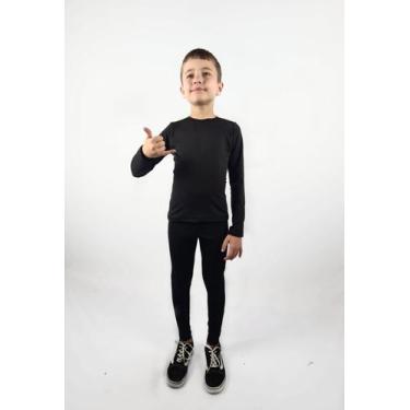 Imagem de Kit 2 Conjunto Térmico Juvenil e infantil unissex para  Frio Intenso E