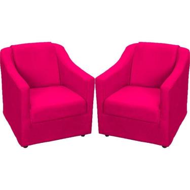 Imagem de Kit 2 Poltronas Decorativas Para Sala Recepção Consultório Manicure Cadeira Mila Pink Suede