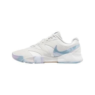 Imagem de Nike Court Lite 4 Tênis masculino de couro premium (FV3982-100, branco Summit/Phantom/Denim turquesa/cânhamo) tamanho 42