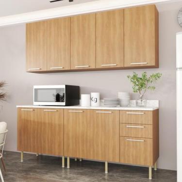 Imagem de Cozinha Compacta Freijó L200cm 9 Portas 3 Gavetas - Tecnomobili