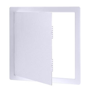 Imagem de QWORK Painel de acesso para drywall – Porta de acesso de plástico de 45 x 45 cm, painel de acesso de parede removível compatível com sistemas de encanamento e HVAC