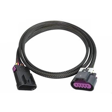 Imagem de ICT Billet Chicote de extensão de fio de 122 cm LS Gen 4 MAF Mass Air Flow Intake Air Sensor IAT Truck Tube Style Fiação compatível com códigos GM RPO 4.8 5.3 L76 LY2 LY5 WEMAF40-48