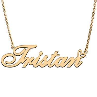 Imagem de RONKAH Colar de nome personalizado personalizado com coração colar de nome personalizado para mulheres colar de moda pessoal melhor presente para menina, mãe, filha, amizade, Natal, aniversário,