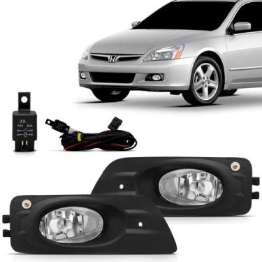 Imagem de Kit Farol Milha Auxiliar Accord 2006 a 2007 C/ Moldura Preta - SP ACES