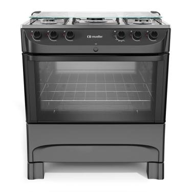 Imagem de Fogão Mueller 5 Bocas Preto Fosco Com Mesa De Inox E Acendimento Mfi5bb Preto Fosco