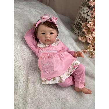 Imagem de Boneca bebe reborn artesanal corpo em tecido olhos azuis - Mundo Azul 