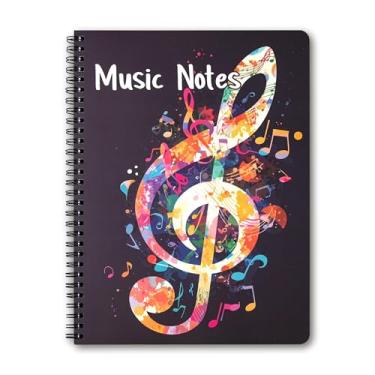 Imagem de INKNOTE Caderno em branco com 160 páginas, caderno de papel manuscrito, 26 x 19 cm, caderno de composição musical, para composição de músicas e gravação de Yous Song Brochura com 10 pauzinhos