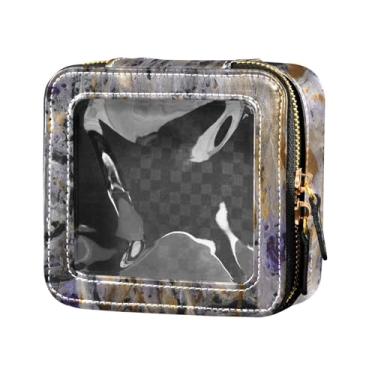 Imagem de Fitrendlovey Bolsa de maquiagem portátil com zíper com design de claraboia grande para artigos de higiene pessoal e cosméticos de viagem, T13, one size