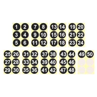 Imagem de PATIKIL Adesivos de 1 a 50 números, 10 cm, etiquetas redondas de vinil consecutivas, adesivos autoadesivos coloridos para organização de caixa de armazenamento, classificação de inventário, preto