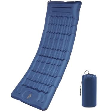 Imagem de Almofada de dormir de acampamento com travesseiro: Airpad autoinflável ultraleve extra grosso de 12 cm, colchão de dormir inflável mais confortável com bomba de pé para mochila, acampamento,