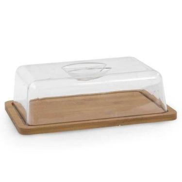 Imagem de Porta Frios Bambu com Tampa Acrílico 24 cm - Class Home