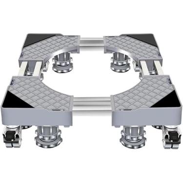 Imagem de Suporte Para Geladeira/Maquina De Lavar E Fogão Inox Com Rodinhas Base Carrinho Móvel Flexível