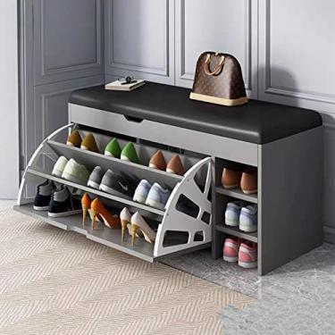 Imagem de LVEGHCR Sapato com cubo basculante, prateleira de armazenamento, sapateira que economiza espaço com divisórias em camadas, adequado para varanda, entrada