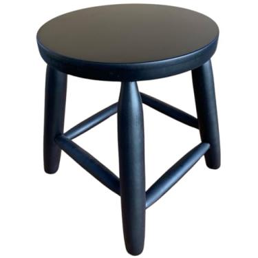 Imagem de Banco Banqueta de Madeira com Assento de MDF, Altura Normal de 48cm, Preta