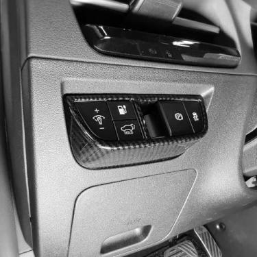 Imagem de YOUTOOCAR Capa de peça de ajuste de lâmpada frontal de automóveis estilo fibra de carbono compatível com acessórios automotivos KIA EV6