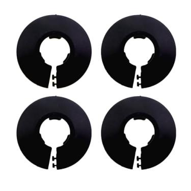 Imagem de CXMTECH 4 peças tampas de plástico preto PP placa de cobertura de acabamento de tubo de água flangeado de 5/8 polegadas para vazamento de válvula angular