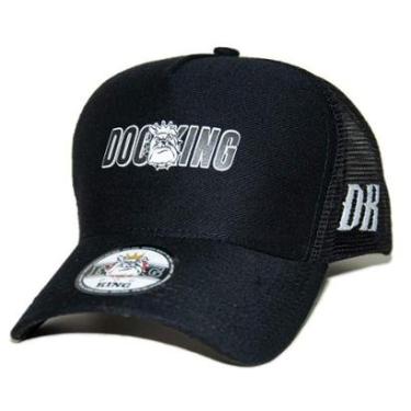 Imagem de Boné Preto Unissex Americano Trucker com Aba Reta - Dog King Street Wear-Unissex