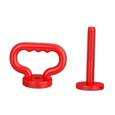 Imagem de Vaveren Alça de kettlebell ajustável para placas de peso Dumbbell Converter Kettlebell Grip for Sports Outdoor Travel Gym, Vermelho