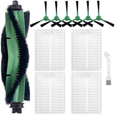 Imagem de Pacote com 11 acessórios de peças de reposição compatíveis com iRobot Roomba Essential Series Y0140, Q0520, Q0120, Q011, Y0110, robô aspirador de pó, 1 escova de rolo, 4 filtros Hepa, 6 escovas