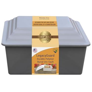 Imagem de Mainely Urns Cofre De Urna Funerária De Polímero Durável Safeguard - Cofre De Urna Para Sepultamento Terrestre De Uma Urna De Cremação - Cinza - Fabricado Nos Eua