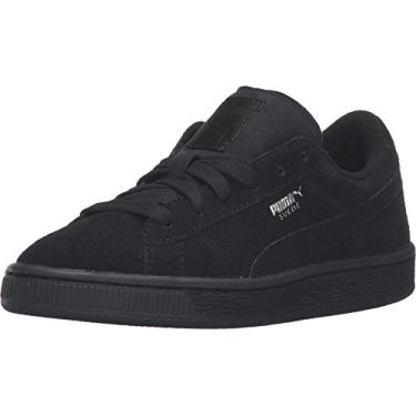 Imagem de PUMA Tênis infantil de camurça clássico unissex, Puma Preto e prata, 10.5 Little Kid