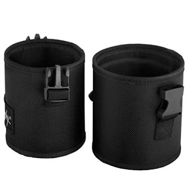 Imagem de Nanshy Porta-pincéis de maquiagem para viagem com tampa – grande, estojo de pincel de maquiagem vertical para MUA – bolsa organizadora de pincéis duráveis 2 em 1 e 2 copos de pincel – pincéis não