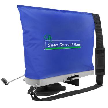 Imagem de Zipcase Espalhador de sementes de saco de 11 kg com saco impermeável, defletor raro e engrenagens precisas, espalhadores portáteis de sementes de grama para gramados, azul