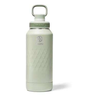 Imagem de Takeya Garrafa de água esportiva de aço inoxidável com isolamento triplo de 947 ml, tampa do bico – à prova de vazamento, à prova de suor, livre de BPA, mantém as bebidas frias por 36 horas, quente 14