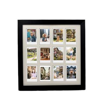 Imagem de Comtraker Colagem de porta-retratos Polaroid para mini filme Instax 2 x 3 – 12 aberturas, tela de parede preta (preta, 13,85 × 12,6)