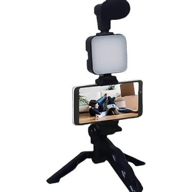 Imagem de Estabilizador Suporte Celular Câmera Luz Led Tripé Youtuber