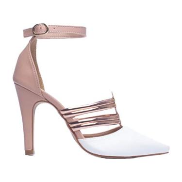 Imagem de Sapato Social Scarpin Salto Alto Noiva Torricella Cor:Bege;Tamanho:35