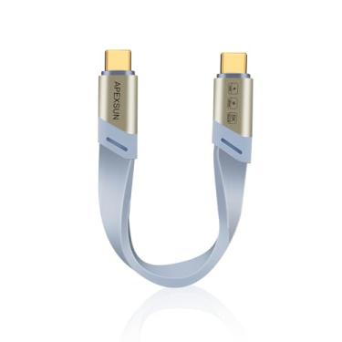Imagem de APEXSUN Cabo macho para macho tipo C para USB C, suporta carregamento rápido de 240 W, transmissão de vídeo 8K e transmissão de dados de 40 Gbps, compatível com dispositivos como Thunderbolt 4/3 e