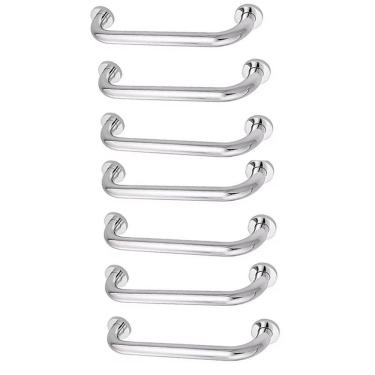 Imagem de Alça De Apoio Inox Barra 30cm Kit 7 Unidades Acessibilidade Segurança Idoso Cadeirante Box