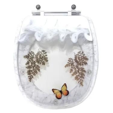 Imagem de Assento Sanitario Poliester Decorado Borboleta Aspen Para Vaso Deca
