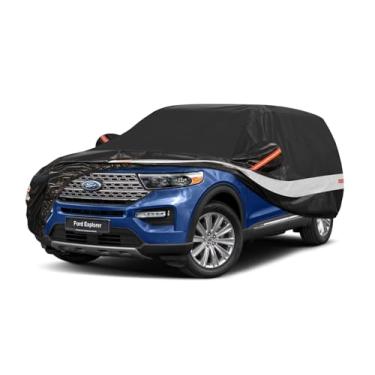 Imagem de Holthly Capa de carro SUV de 10 camadas, ajuste personalizado para Ford Explorer (2002-2025), à prova d'água para todos os climas para automóveis, cobertura completa ao ar livre, proteção solar
